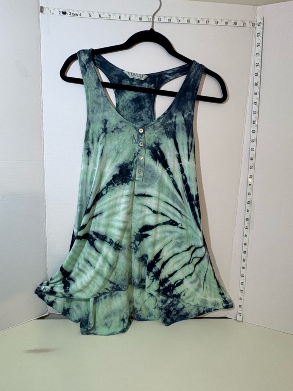 Tryst Green & Black Tie-Dye Racerback Tank